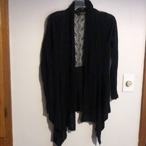 Black cardigan multi pattern acrylic L